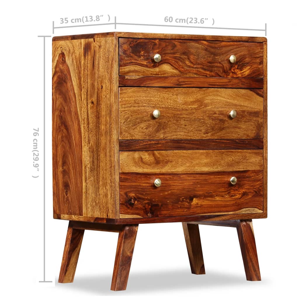 Nachttisch Massivholz 60x35x76 cm