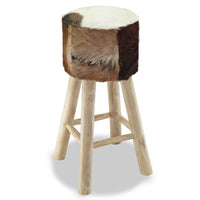 Thumbnail for Barhocker Echtleder und Teak Massivholz