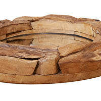 Thumbnail for Dekorativer Spiegel Teak 60 cm Rund