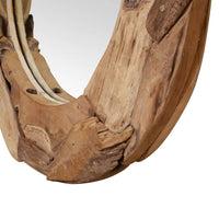 Thumbnail for Dekorativer Spiegel Teak 60 cm Rund