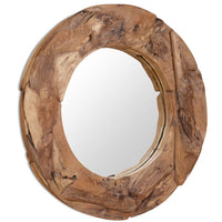 Thumbnail for Dekorativer Spiegel Teak 80 cm Rund
