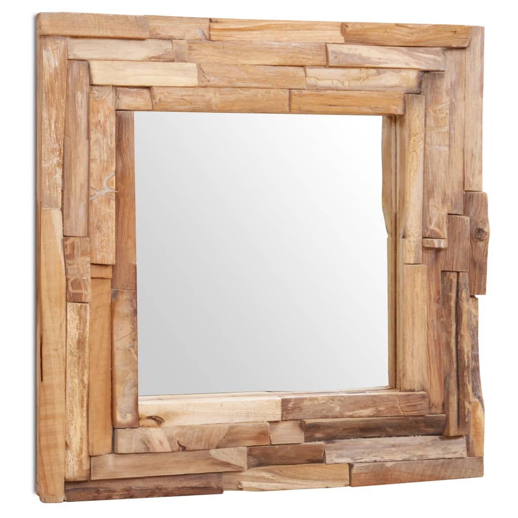 Dekorativer Spiegel Teak 60 x 60 cm Quadratisch