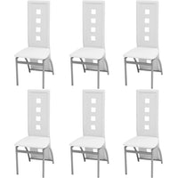 Thumbnail for Esszimmerstühle 6 Stk. Kunstleder Weiß