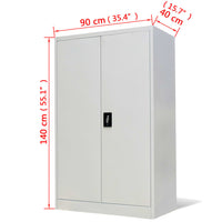 Thumbnail for Aktenschrank 90×40×140 cm Stahl Grau