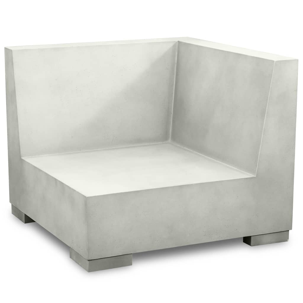 6-tlg. Garten-Lounge-Set mit Auflagen Beton Grau