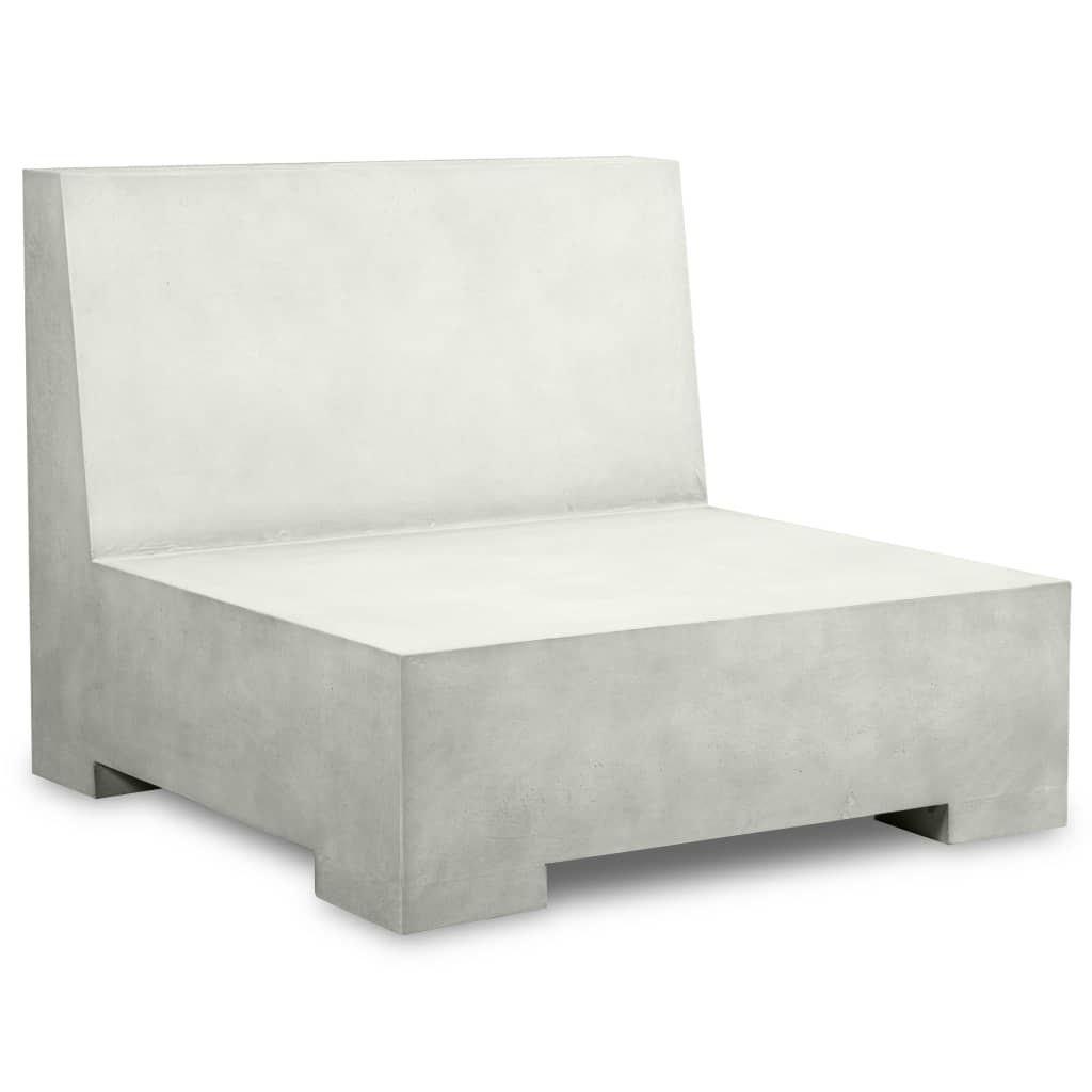 6-tlg. Garten-Lounge-Set mit Auflagen Beton Grau