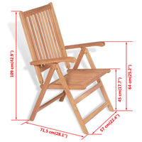 Thumbnail for Verstellbare Gartenstühle 2 Stk. Massivholz Teak