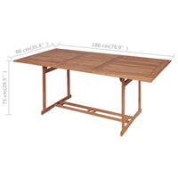Thumbnail for Gartentish 180x90x75 cm Teak Massivholz