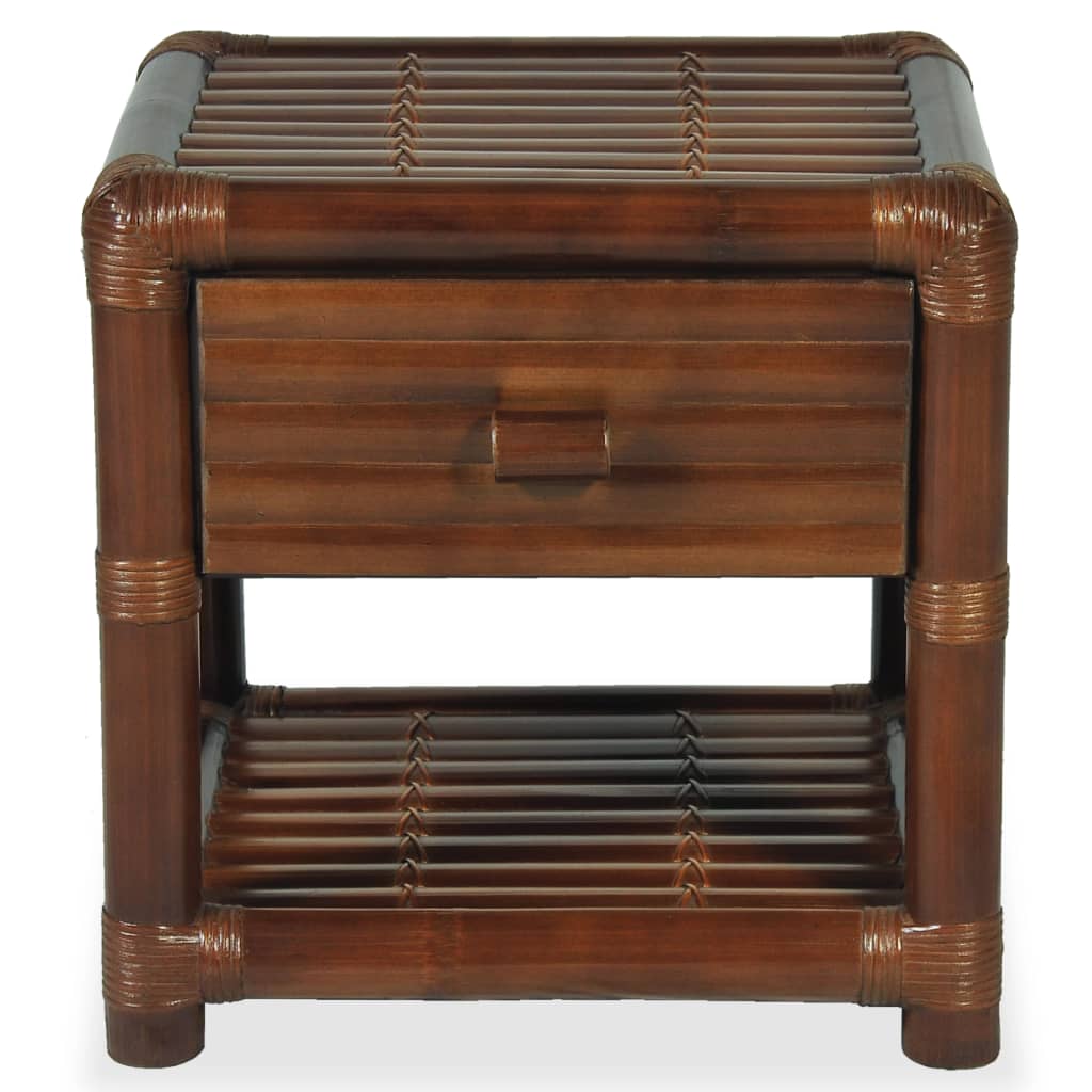 Nachttisch 45×45×40 cm Bambus Dunkelbraun