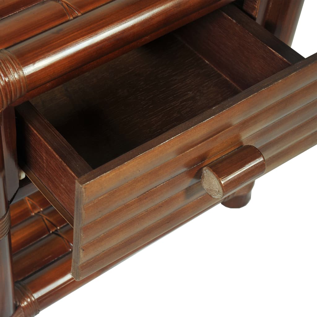 Nachttisch 45×45×40 cm Bambus Dunkelbraun