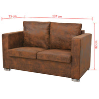 Thumbnail for 2-Sitzer Sofa 137 x 73 x 82 cm Künstliches Wildleder