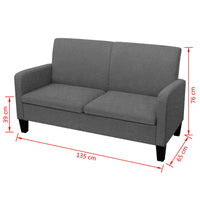 Thumbnail for 2-Sitzersofa 135 x 65 x76 cm Dunkelgrau