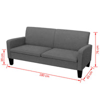 Thumbnail for 3-Sitzersofa 180 x 65 x 76 cm Dunkelgrau