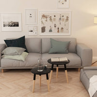 Thumbnail for Beistelltisch Set 2 Stk. Kiefernholz Massiv Schwarz