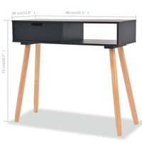 Thumbnail for Konsolentisch Kiefernholz Massiv 80 x 30 x 72 cm Schwarz