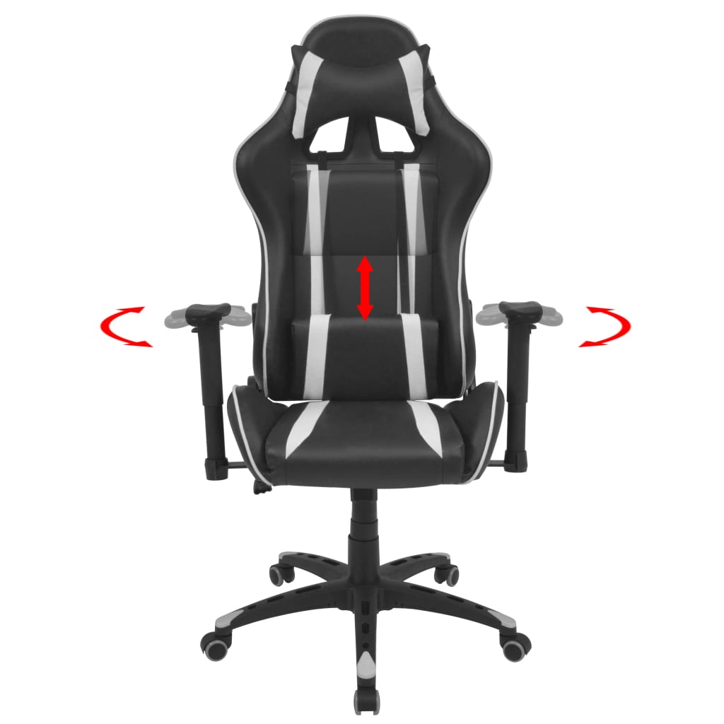 Neigbarer Racing-Bürostuhl Kunstleder Weiß