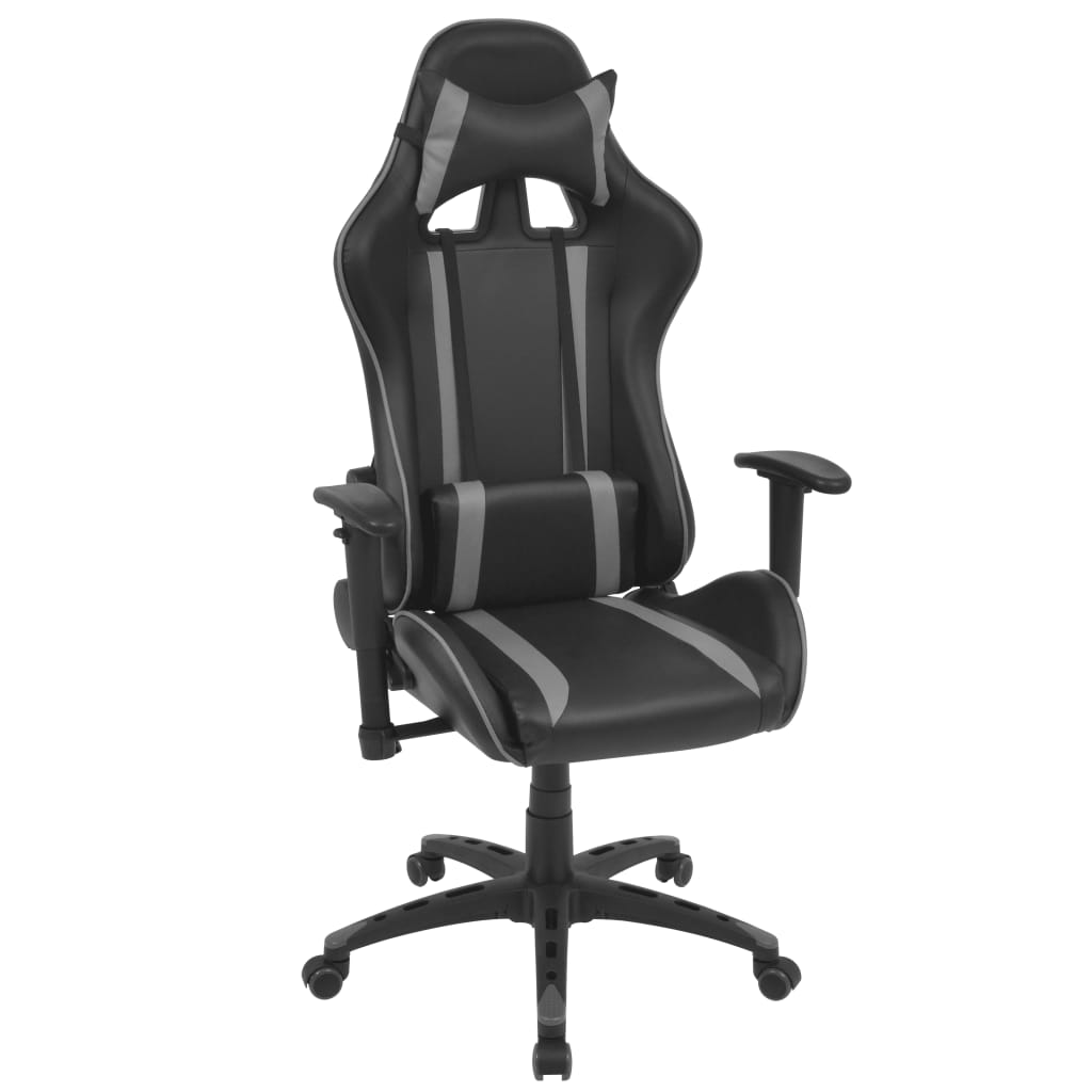 Neigbarer Racing-Bürostuhl Kunstleder Grau