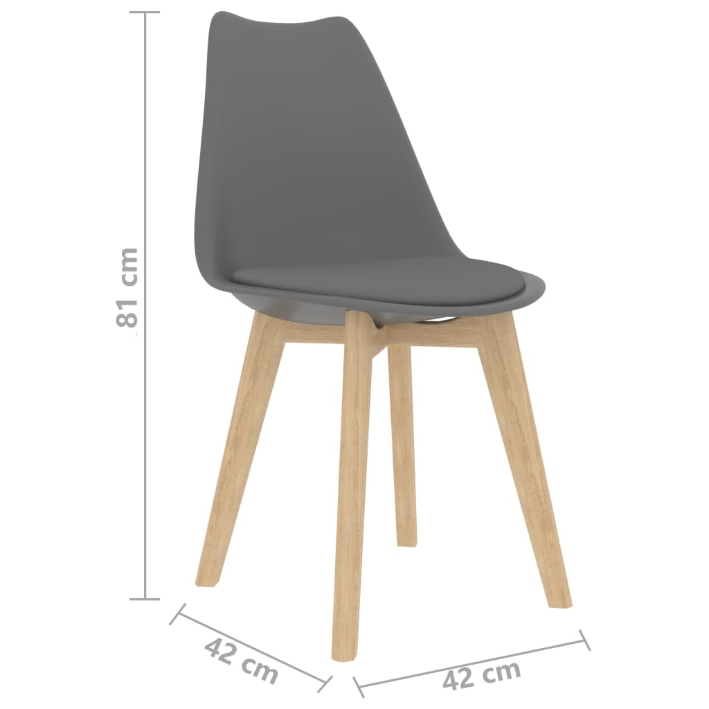 Esszimmerstühle 2 Stk. Grau Kunstleder
