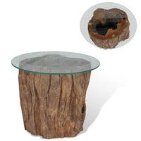 Thumbnail for Couchtisch Teak Glas 50 x 40 cm