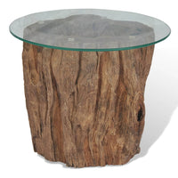 Thumbnail for Couchtisch Teak Glas 50 x 40 cm