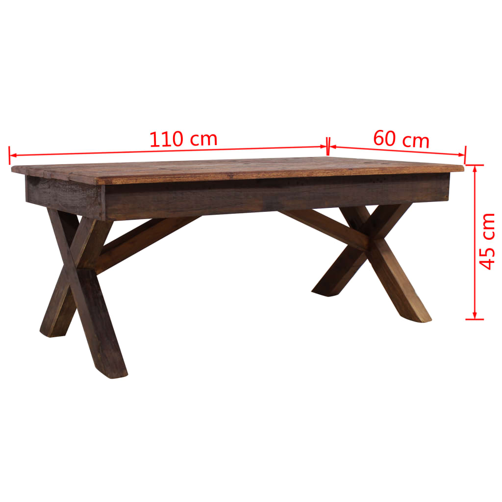 Couchtisch Recyceltes Massivholz 110 x 60 x 45 cm