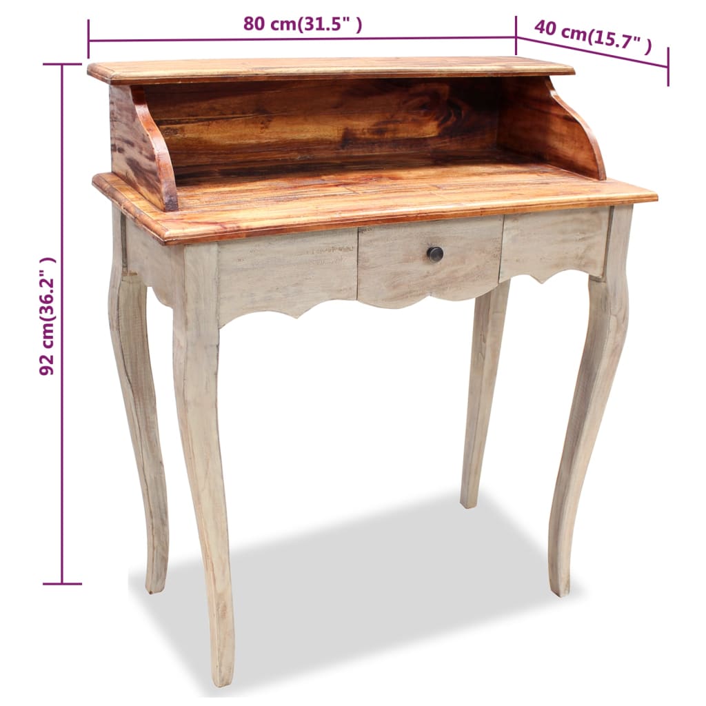 Schreibtisch Altholz Massiv 80 x 40 x 92 cm