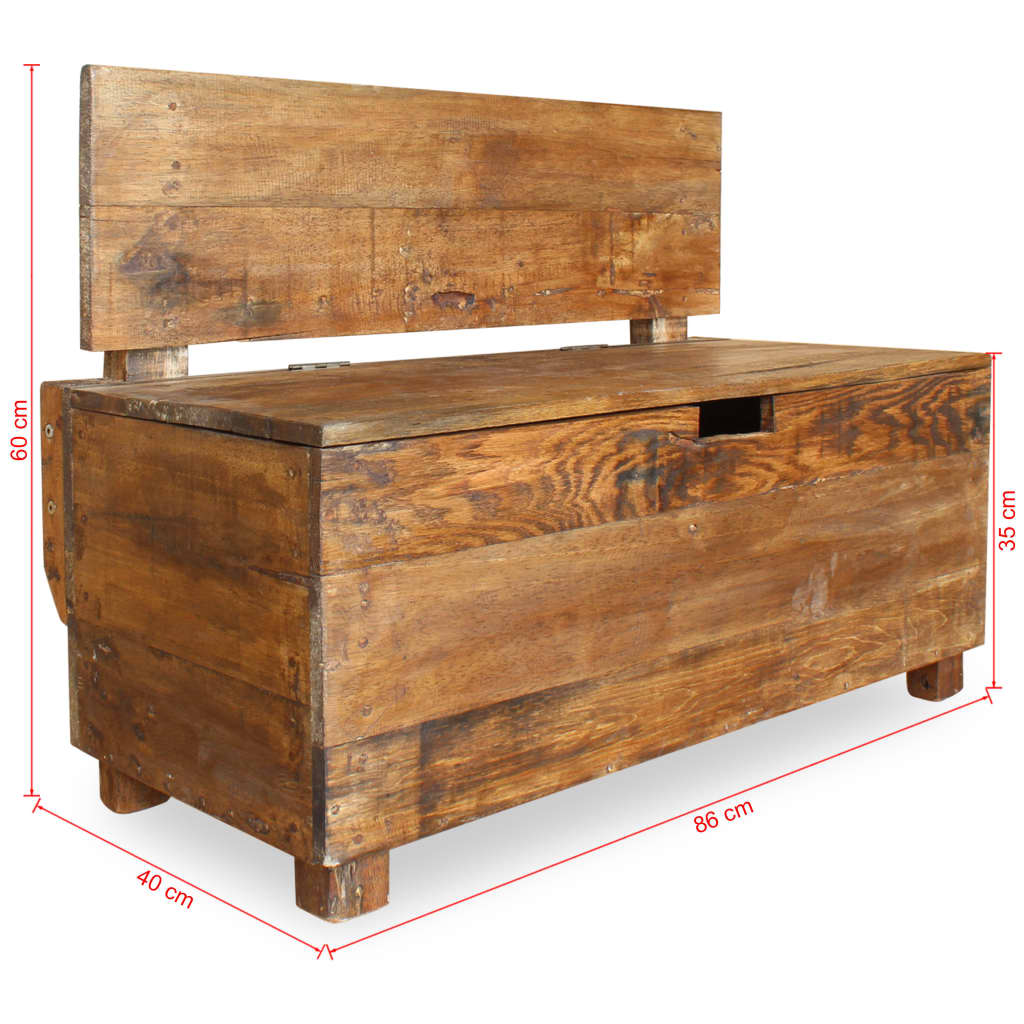 Sitzbank Altholz Massiv 86 x 40 x 60 cm