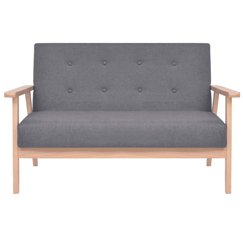 2-Sitzer Sofa Stoff Dunkelgrau