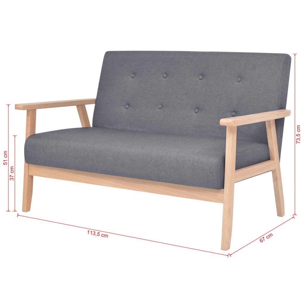 2-Sitzer Sofa Stoff Dunkelgrau