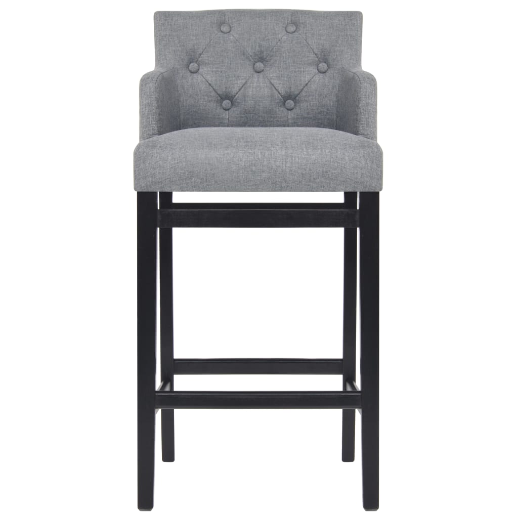 Barhocker 2 Stk. Hellgrau Stoff