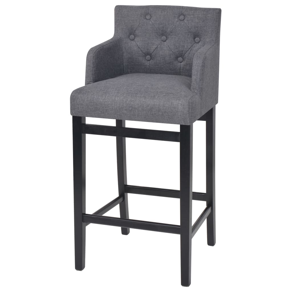 Barhocker 2 Stk. Dunkelgrau Stoff