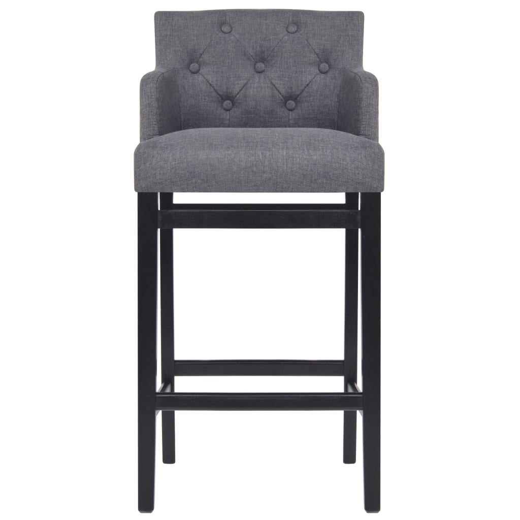 Barhocker 2 Stk. Dunkelgrau Stoff