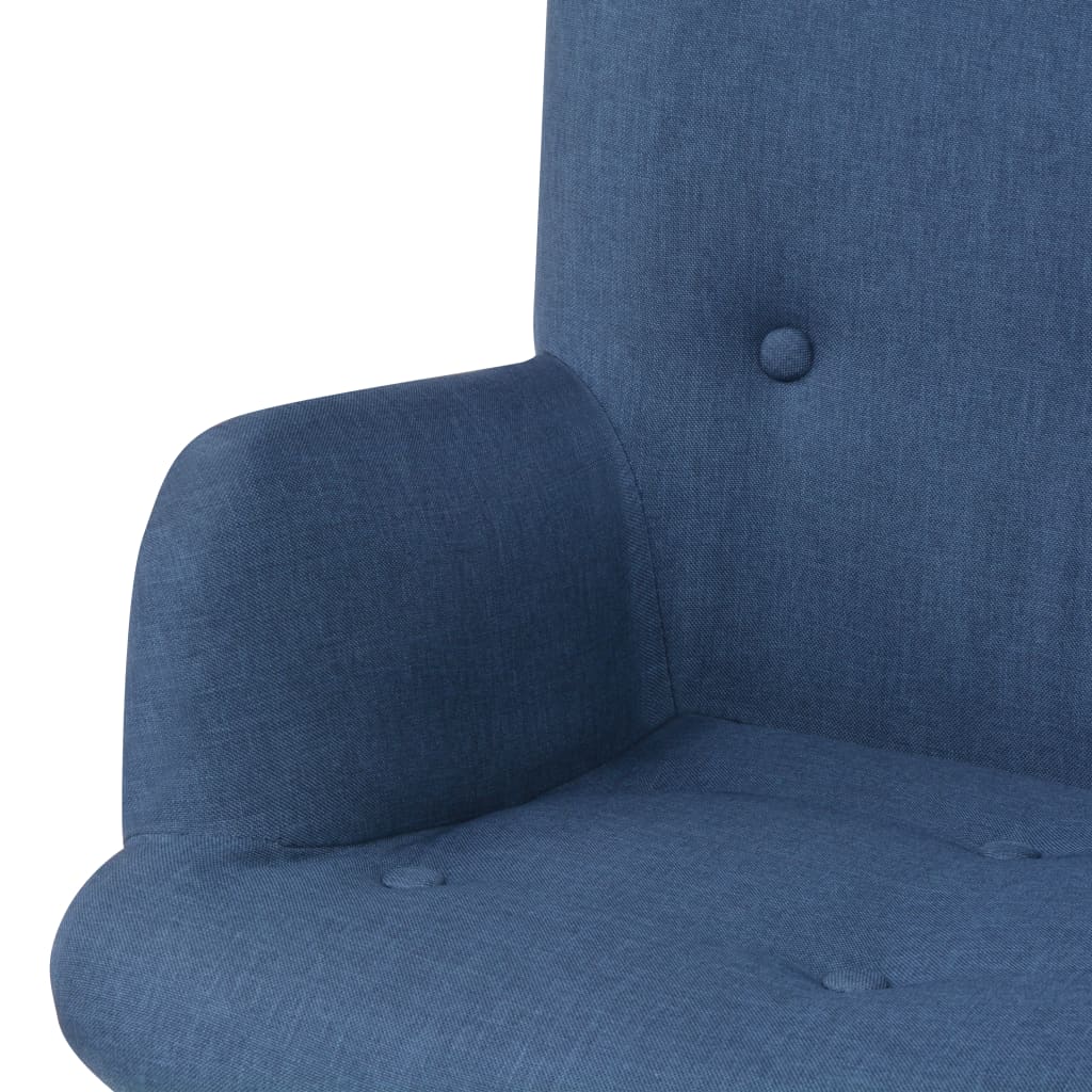 Sessel mit Fußhocker Blau Stoff