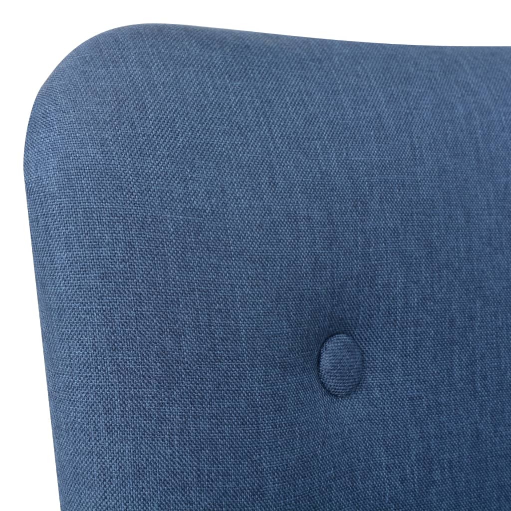 Sessel mit Fußhocker Blau Stoff