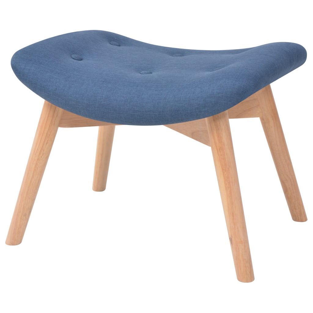 Sessel mit Fußhocker Blau Stoff