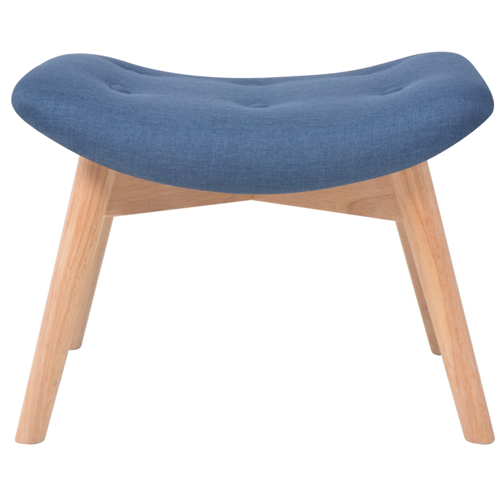 Sessel mit Fußhocker Blau Stoff
