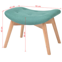 Thumbnail for Sessel mit Fußhocker Grün Stoff