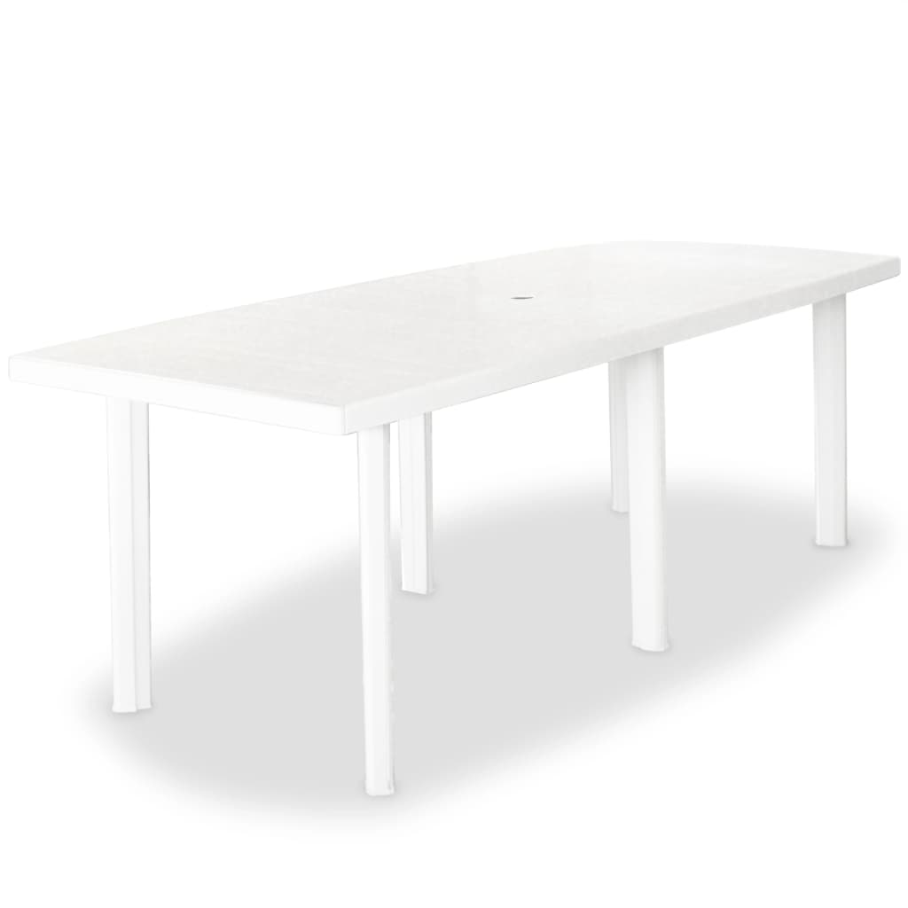 Gartentisch Weiß 210 x 96 x 72 cm Kunststoff