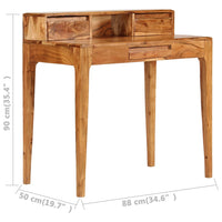 Thumbnail for Schreibtisch mit Schubladen Massivholz 88 x 50 x 90 cm