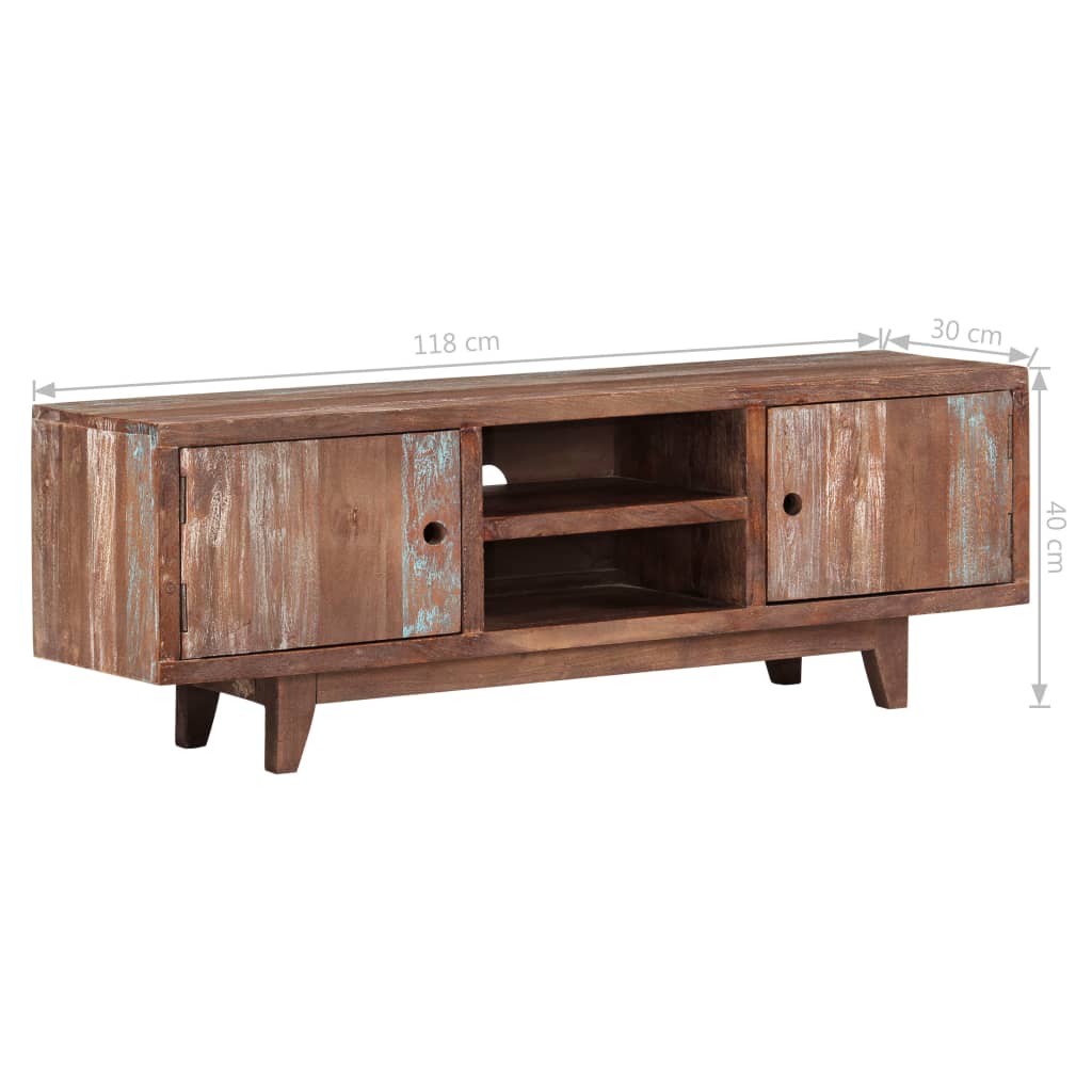 TV-Schrank Akazienholz Massiv Vintage 118 x 30 x 40 cm