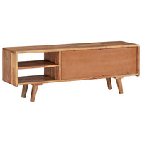 Thumbnail for TV-Schrank Akazienholz Massiv Geschnitzte Türen 117x30x40 cm