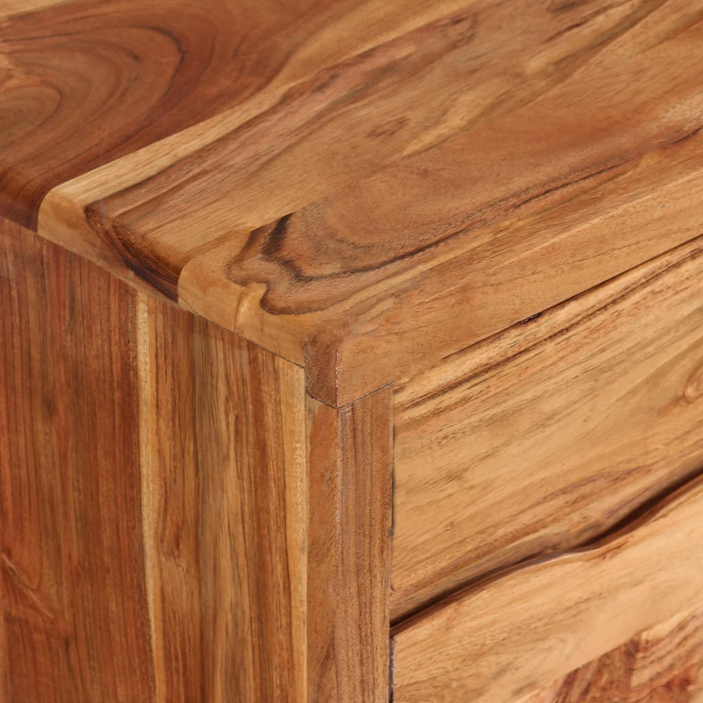 TV-Schrank Akazienholz Massiv Geschnitzte Türen 117x30x40 cm