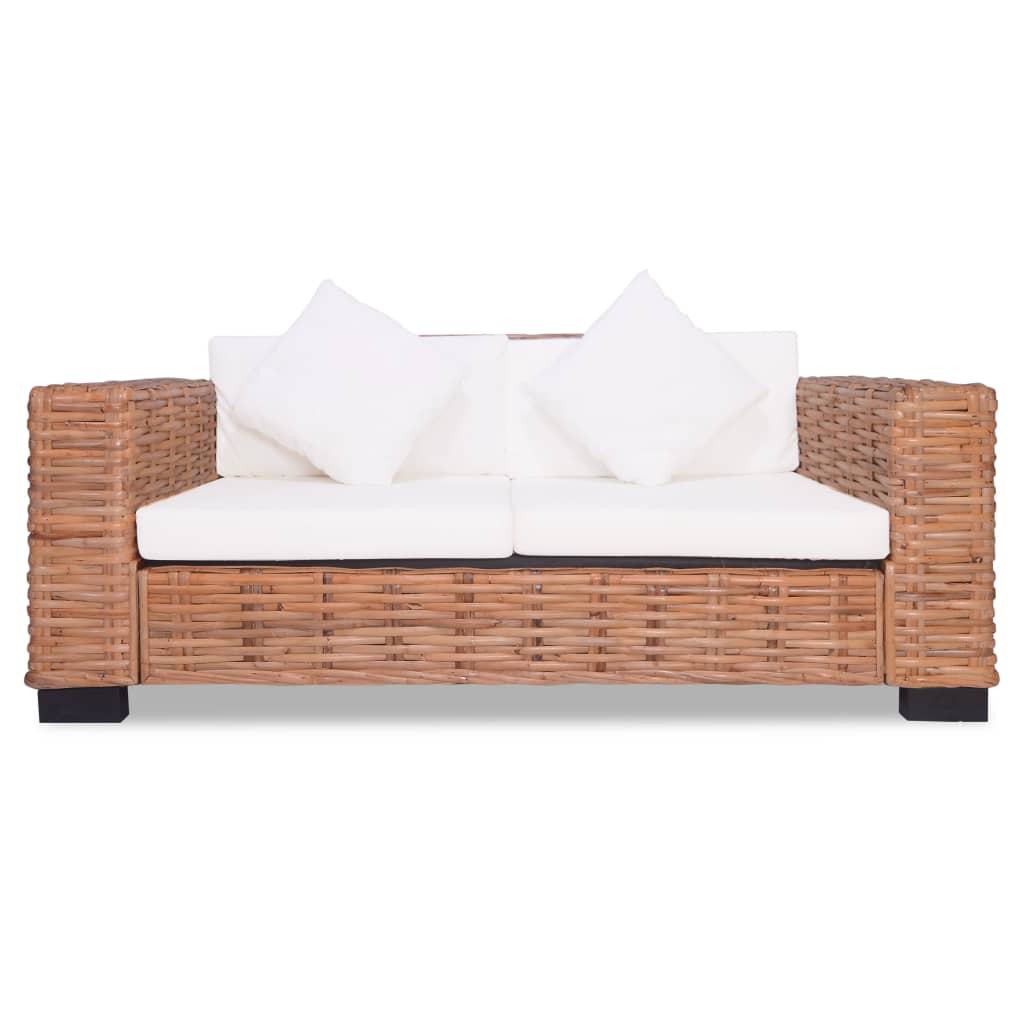 Sofa-Set 15-tlg. Natürliches Rattan