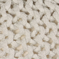 Thumbnail for Handgestrickter Pouf Baumwolle 50 x 35 cm Weiss