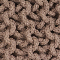 Thumbnail for Handgestrickter Pouf Baumwolle 50 x 35 cm Braun