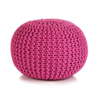 Thumbnail for Handgestrickter Pouf Baumwolle 50 x 35 cm Rosa