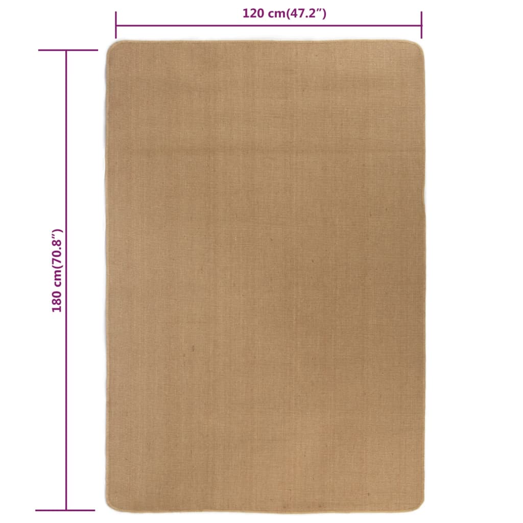 Teppich Jute mit Latexrücken 120 x 180 cm Naturfarben