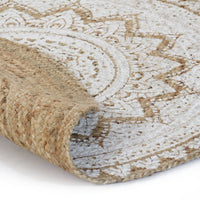 Thumbnail for Teppich Jute Geflochten Bedruckt 150 cm Rund
