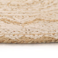 Thumbnail for Teppich Jute Geflochten Bedruckt 150 cm Rund