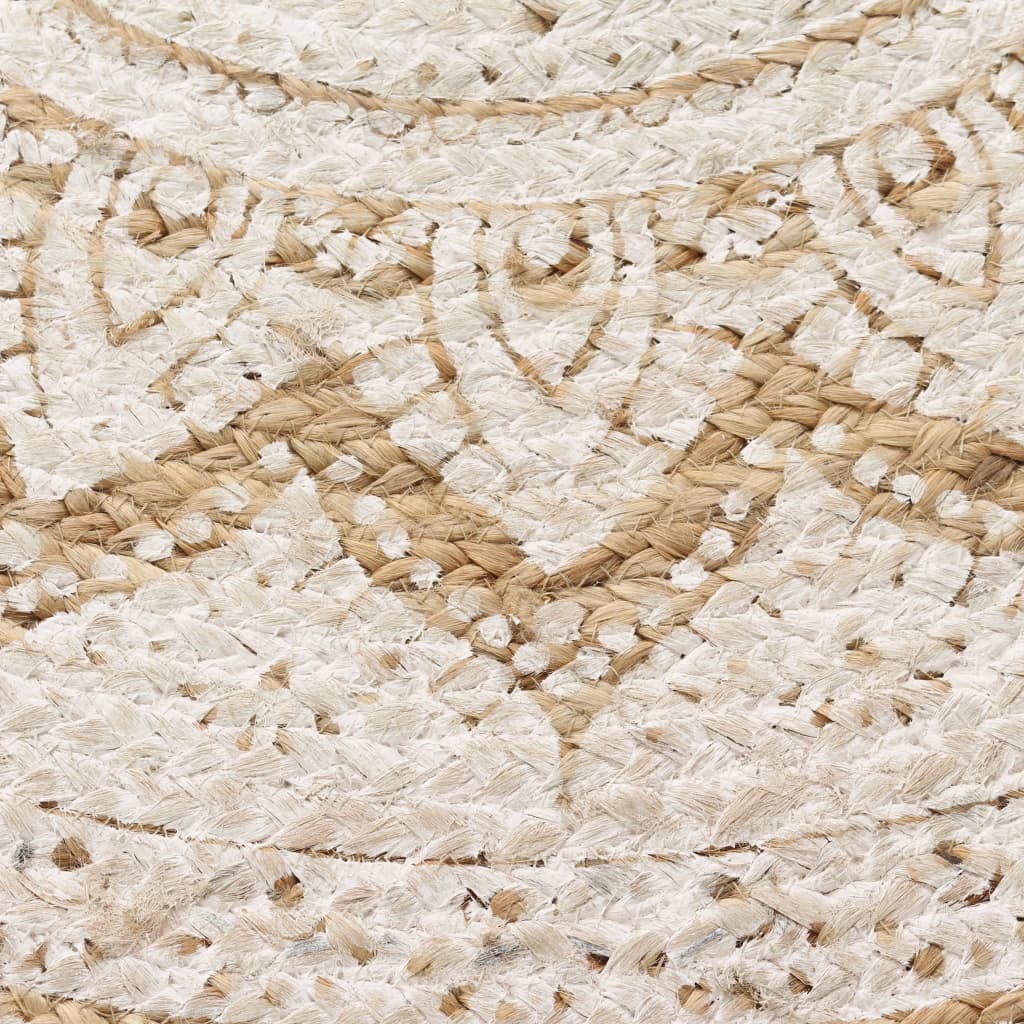 Teppich Jute Geflochten Bedruckt 150 cm Rund